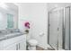 Bathroom with granite countertops, tiled shower, and plenty of vanity space at 1529 Foster Creek Rd, Hanahan, SC 29410