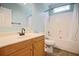 Bathroom with a single vanity and bathtub, offering a simple and functional design at 153 Willow Brook Way, Cordesville, SC 29434