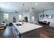 Open-concept kitchen with a large island, pendant lighting, and stainless steel appliances at 2017 Geranium Ln, Johns Island, SC 29455