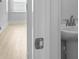 Bathroom with a pedestal sink visible through an open door at 212 Terrace View Dr, Summerville, SC 29486