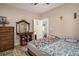 Bedroom with a bed and hardwood floors with a door leading to an adjacent room at 214 Deer Ridge Court Ct, Huger, SC 29450