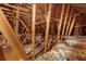 Exposed beams of the attic with exposed insulation at 2340 Marsh Hen Dr, Seabrook Island, SC 29455
