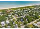 Breathtaking aerial view of beachside homes with lush greenery, offering serene coastal living at its finest at 2407 Cameron Blvd, Isle of Palms, SC 29451