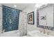 Bathroom featuring unique blue tile accents and a modern vanity at 2407 Cameron Blvd, Isle of Palms, SC 29451