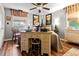 Bedroom featuring a vanity with makeup mirror, a ceiling fan, and natural light from two windows at 274 Harvest Rd, Moncks Corner, SC 29461