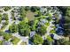 Aerial view of a neighborhood with lush greenery and a serene pond at 339 Mount Royall Dr, Mount Pleasant, SC 29464