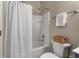 Full bathroom with shower-tub combo, white shower curtain, and tiled shower at 364 Deep River Rd, Summerville, SC 29486