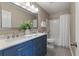 Stylish bathroom showcasing double sinks, a large mirror, and a shower-tub combination at 364 Deep River Rd, Summerville, SC 29486