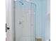 Bathroom shower with glass door features modern fixtures at 4767 June St, North Charleston, SC 29405