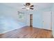 Bedroom with hardwood floors and a ceiling fan at 4767 June St, North Charleston, SC 29405