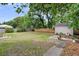 Spacious backyard with a shed, mature trees, and a well-kept lawn at 5028 Victoria Ave, North Charleston, SC 29405