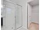 Bathroom showcasing a glass enclosed shower, with a doorway view to a carpeted closet at 515 Purple Finch Rd, Summerville, SC 29486