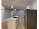 Kitchen with a center island, stainless steel appliances, and modern finishes at 5513 Blackwell Ave # B, North Charleston, SC 29406