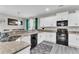 Modern kitchen with white cabinets, granite countertops, stainless steel appliances, and an open layout at 7644 High Maple Cir, North Charleston, SC 29418