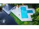 Aerial shot of large community pool, lake, and recreation center at 7950 Parklane Ct # C, North Charleston, SC 29418