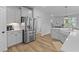 Modern kitchen with stainless steel appliances, white cabinets, and a stylish sink at 101 Guernsey Ln, Summerville, SC 29483