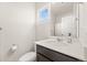 Bright powder room featuring a modern vanity and a window letting in natural light at 113 Jackson Pond Ct, Summerville, SC 29486
