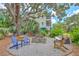 Spacious backyard with a fire pit, lounge furniture, and large oak tree at 129 Howard Mary Dr # A, Charleston, SC 29412