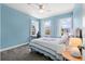 Cozy bedroom with blue walls, plush carpeting, bed and three windows at 1300 Enfield Ln, Mount Pleasant, SC 29466