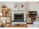 Elegant fireplace with mantle, flanked by custom cabinetry and decorative elements at 132 Turnberry Dr, Johns Island, SC 29455