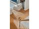 An aerial view from the staircase shows the living room at 132 Turnberry Dr, Johns Island, SC 29455