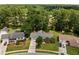 Aerial view showcasing a house with a well-maintained lawn and surrounding greenery at 133 Bramwell Dr, Summerville, SC 29485