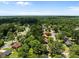 A panoramic aerial view of a neighborhood with tree-lined streets and well-maintained homes under a clear blue sky at 133 Bramwell Dr, Summerville, SC 29485