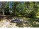 Backyard featuring a fire pit area surrounded by trees and lush greenery at 133 Bramwell Dr, Summerville, SC 29485
