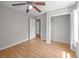 Bedroom with wood floors, ceiling fan, and view to another room at 133 Bramwell Dr, Summerville, SC 29485