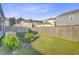 Spacious backyard with a wood fence that offers privacy and plenty of room for outdoor activities at 325 Coral Sunset Way, Summerville, SC 29486