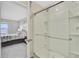 Modern bathroom with a glass-enclosed shower, and a bedroom view at 325 Coral Sunset Way, Summerville, SC 29486