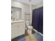 Bathroom featuring modern fixtures, vanity with sink, and shower with stylish curtain at 325 Coral Sunset Way, Summerville, SC 29486