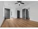 Spacious bedroom featuring ceiling fan, hardwood flooring, and closet space at 3385 Wayland Dr, Ladson, SC 29456
