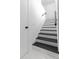 Staircase features white walls and risers, dark treads and handrail, and a white door at 3385 Wayland Dr, Ladson, SC 29456