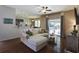 Bright living room featuring a sectional sofa, hardwood floors, and a sliding glass door at 3806 Sourwood Ct, Ladson, SC 29456