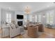 Cozy living room with a fireplace, built-in shelves, and stylish seating arrangements at 3870 Fifle St, Mount Pleasant, SC 29466