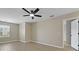 Bright bedroom with ceiling fan, a window, and a closet with double doors at 4949 Serene Ln, Hollywood, SC 29449