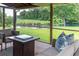Inviting screened-in porch featuring comfortable seating, a pond view, and a tranquil ambiance at 806 Westos Way, Mount Pleasant, SC 29464