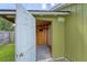 Open shed door revealing interior storage space in the backyard at 113 Jackson Rd, Ladson, SC 29456