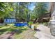 Lush backyard with pool, shed, and stairs to elevated deck, ideal for outdoor enjoyment at 124 Englewood Rd, Goose Creek, SC 29445