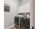 Well-equipped laundry room with modern washer/dryer, storage cabinets, and stylish decor at 2911 Old Tavern Ct, Mount Pleasant, SC 29466