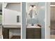 Bathroom vanity featuring a sink with modern fixtures and vanity lighting at 8108 Halifax Way, North Charleston, SC 29420