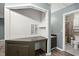 Office nook with built-in desk and shelving next to the bathroom at 8108 Halifax Way, North Charleston, SC 29420