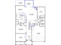 Detailed floor plan showcasing the layout of the first floor, with kitchen, Gathering room, and office at 163 Seaton Street, Summerville, SC 29486