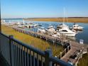 Boats docked at a marina, seen from a deck overlooking the water at 3701 Dock Site Rd # 205, Edisto Beach, SC 29438