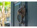 Ornate lion's head door knocker adds character to the home's entryway at 27 Chapel St, Charleston, SC 29403
