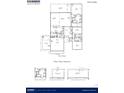 First floor plan featuring three bedrooms, two bathrooms and a two-car garage at 207 Bilge Rd, Ridgeville, SC 29472
