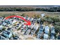 Aerial view showcasing home's location in a neighborhood at 1040 Hills Plantation Dr, Charleston, SC 29412