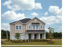 Two-story house with taupe siding, a metal roof, and a landscaped yard at 141 Winding Grove Lane Ln, Moncks Corner, SC 29461