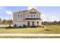 Two-story house with taupe siding, a metal roof, and a landscaped yard at 141 Winding Grove Lane Ln, Moncks Corner, SC 29461